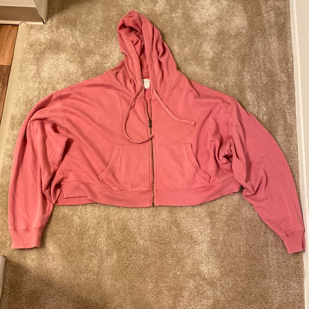 Aeropostale Slouchy Cropped Full-Zip Hoodie